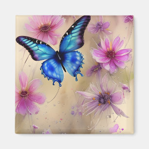 Beautiful Flowers and Butterfly  Magnet