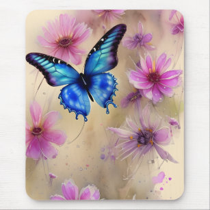 Beautiful Flowers and Butterfly  Mouse Pad