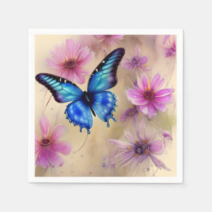 Beautiful Flowers and Butterfly  Napkin