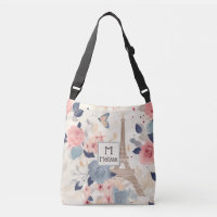 Beautiful Flowers and Eiffel Tower Paris Monogram