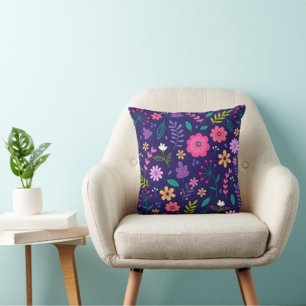 Beautiful Flowers And Leaf Modern  Cushion