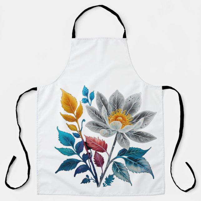 beautiful flowers and leaves apron (Front)
