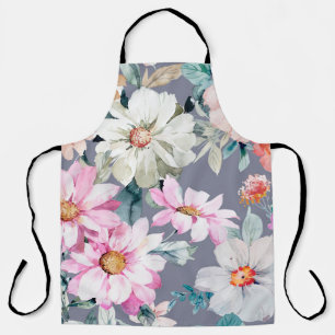 Beautiful flowers and leaves paintedart,flower,abs apron