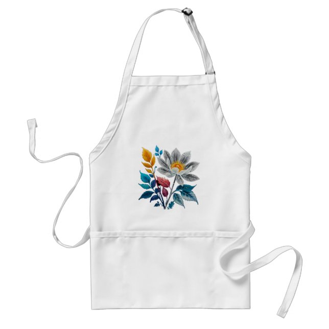beautiful flowers and leaves standard apron (Front)