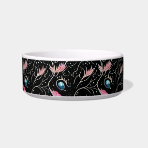 Beautiful Flowers and Swirls PatteCeramic Pet Bowl