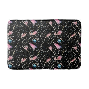Beautiful Flowers and Swirls Pattern Bath Mat