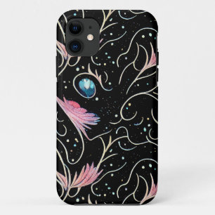 Beautiful Flowers and Swirls Pattern iPhone 11 Case