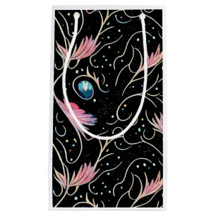 Beautiful Flowers and Swirls Pattern Small Gift Bag