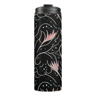 Beautiful Flowers and Swirls Pattern Thermal Tumbler