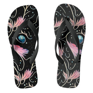 Beautiful Flowers and Swirls Pattern Thongs