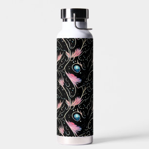 Beautiful Flowers and Swirls Pattern Water Bottle