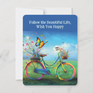 Beautiful Flowers Bicycle Nature  Holiday Card