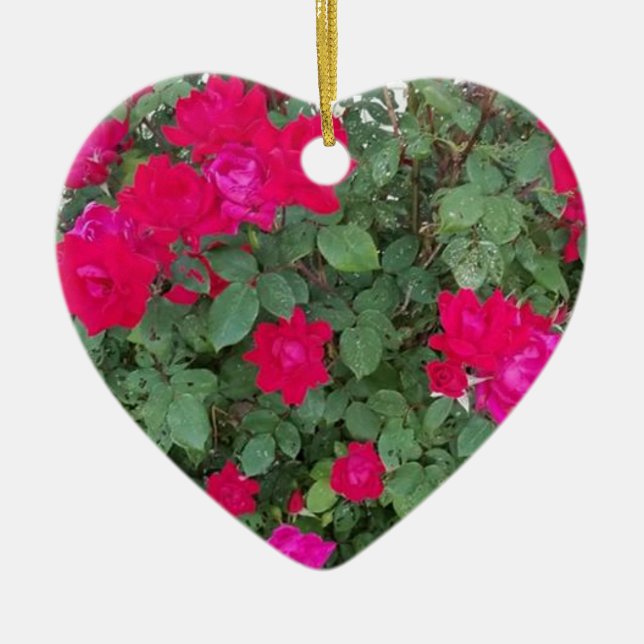 Beautiful Flowers Ceramic Ornament (Front)