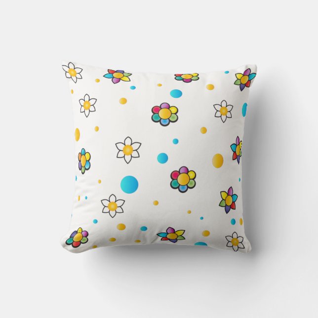 Beautiful flowers cute pattern for Kids Room Cushion (Front)