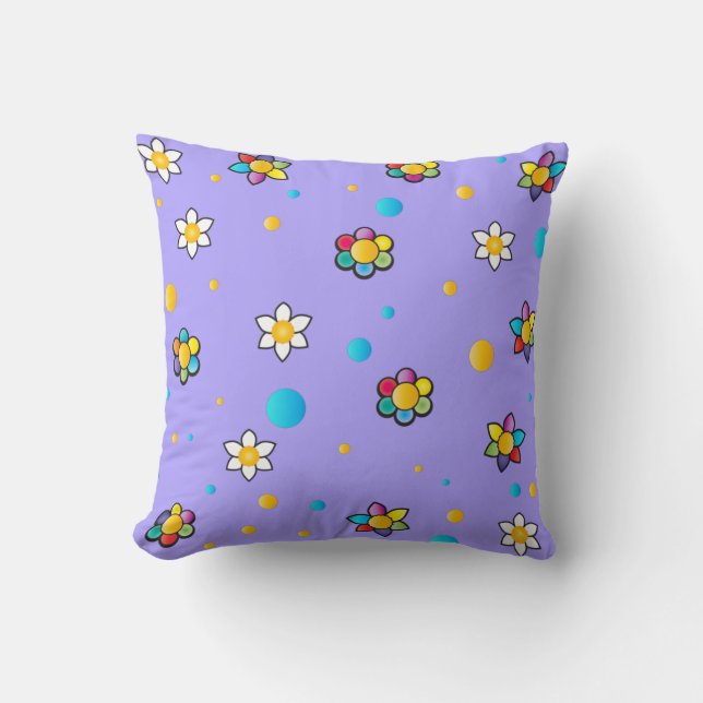 Beautiful flowers cute pattern for Kids Room Cushion (Front)