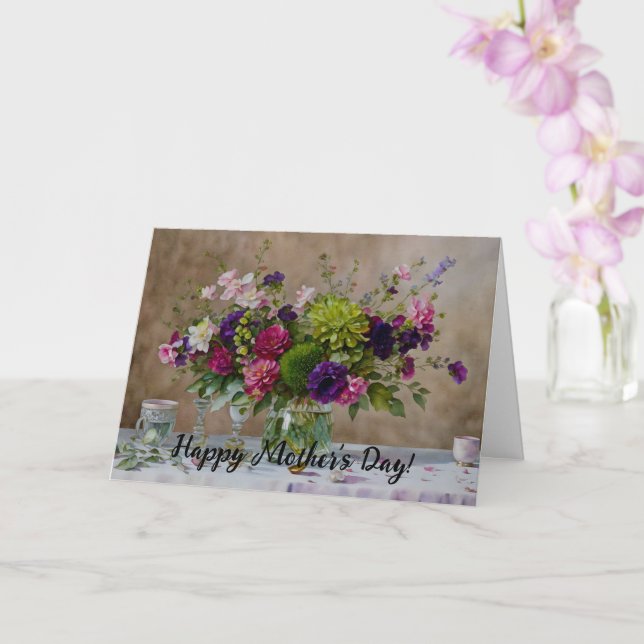 Beautiful Flowers Floral Art Mother's Day Card (Orchid)