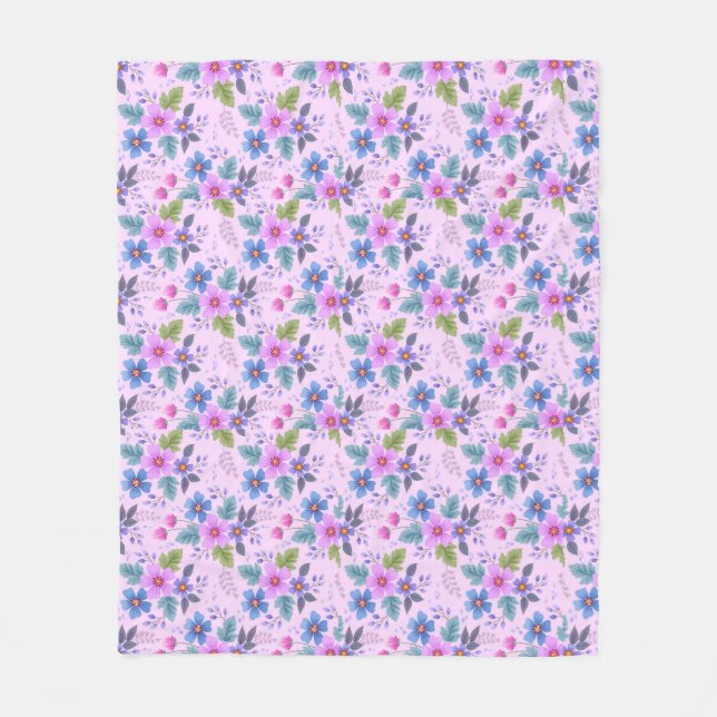 Beautiful Flowers Floral Pattern-36841 Fleece Blanket (Front)