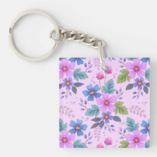 Beautiful Flowers Floral Pattern-36841 Key Ring