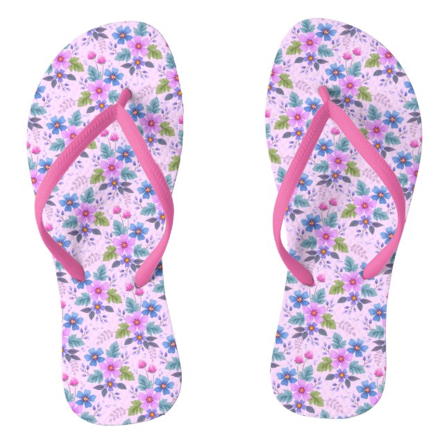 Beautiful Flowers Floral Pattern-36841 Thongs (Footbed)