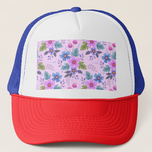 Beautiful Flowers Floral Pattern-36841 Trucker Hat (Front)