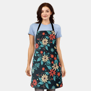 Beautiful Flowers Floral Pattern Apron
