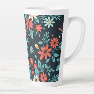 Beautiful Flowers Floral Pattern Latte Mug