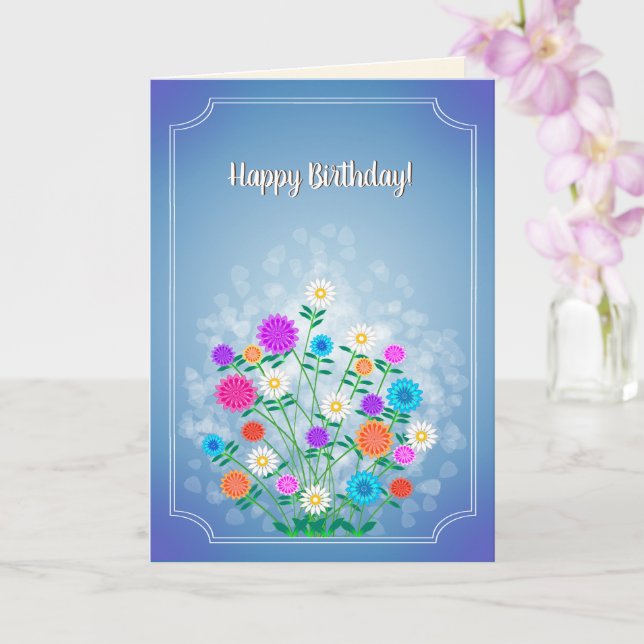 Beautiful Flowers Happy Birthday Card (Orchid)