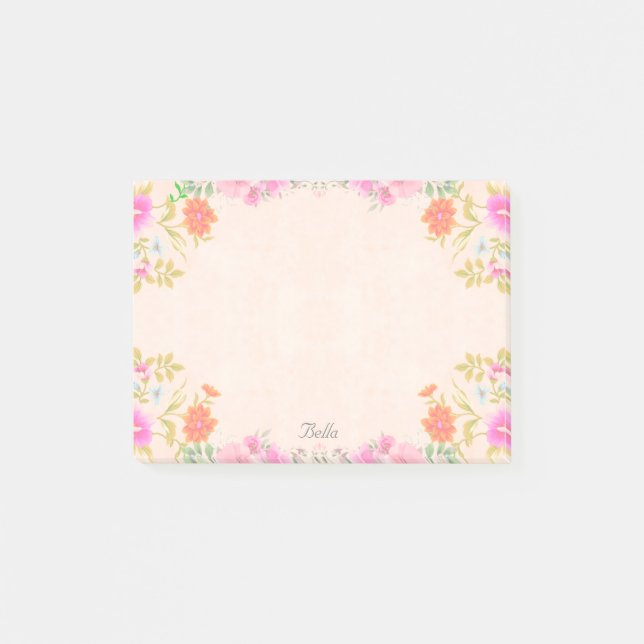 Beautiful Flowers in Pastel Colours Post-it Notes (Front)