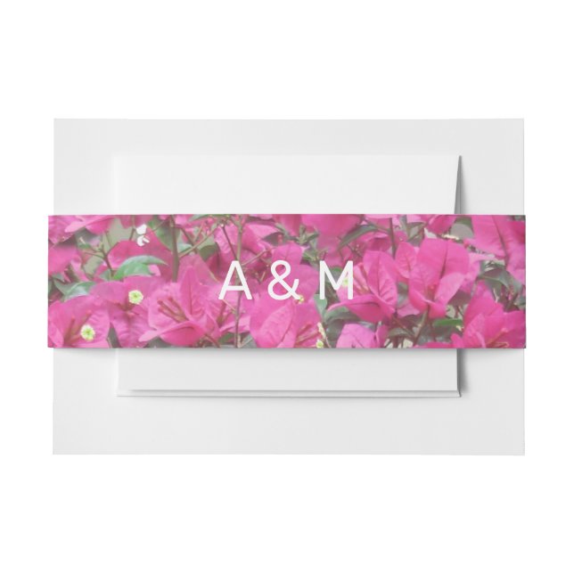 Beautiful Flowers & Monograms Invitation Belly Band (Front Example)