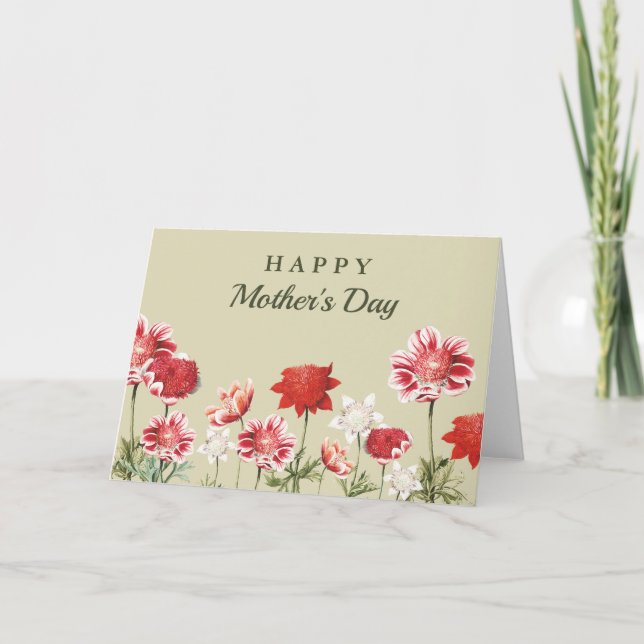Beautiful Flowers Mother's Day Greeting Card (Front)