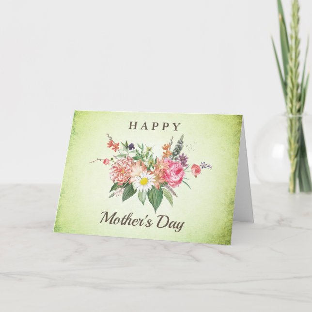 Beautiful Flowers Mother's Day Greeting Card (Front)