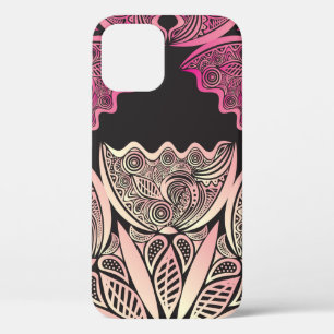 Beautiful flowers nature pattern background Vintag iPhone 12 Case