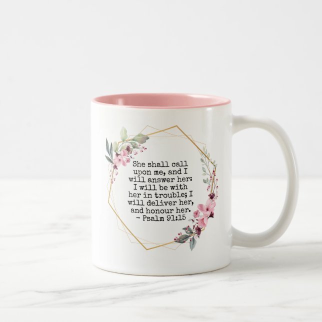 Beautiful Flowers Psalm 91 Coffee Mug (Right)