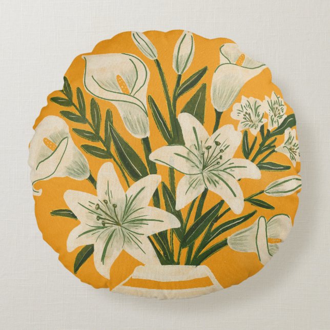 Beautiful Flowers Round Cushion (Front)