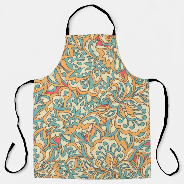 beautiful flowers seamless pattern. floral vintage apron (Front)