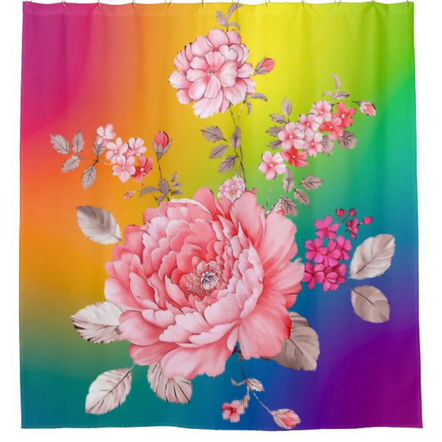 Beautiful flowers shower curtain (Front)