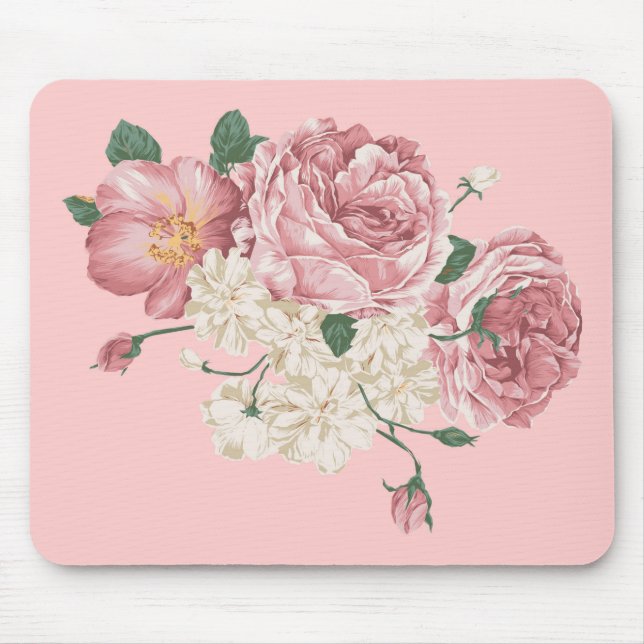 Beautiful Flowers Sketch Mouse Mat (Front)