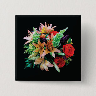 Beautiful Flowers Throw Pillow 15 Cm Square Badge