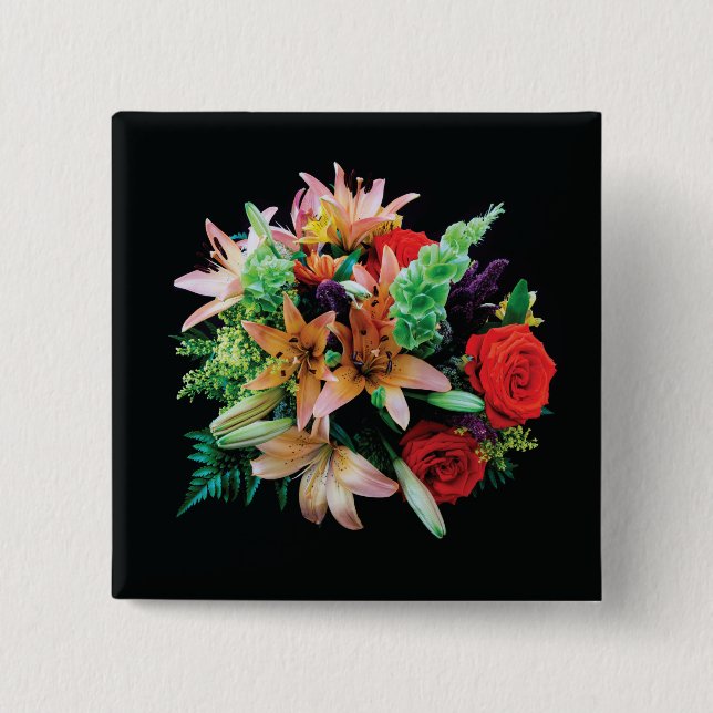 Beautiful Flowers Throw Pillow 15 Cm Square Badge (Front)
