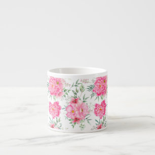 Beautiful Flowers Watercolor Floral Pattern Espresso Cup