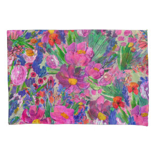Beautiful Flowers: Wildflower Watercolor Wallpaper Pillowcase