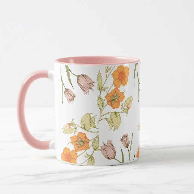 Beautiful flowery patterned mug (Left)