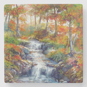 Beautiful Flowing Water Fine Art Stone Coaster