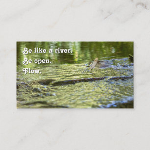 Beautiful flowing water with motivational quote business card