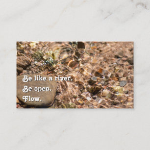 Beautiful flowing water with motivational quote business card