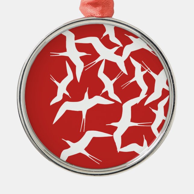 Beautiful Flying Birds Pattern Product Metal Ornament (Front)