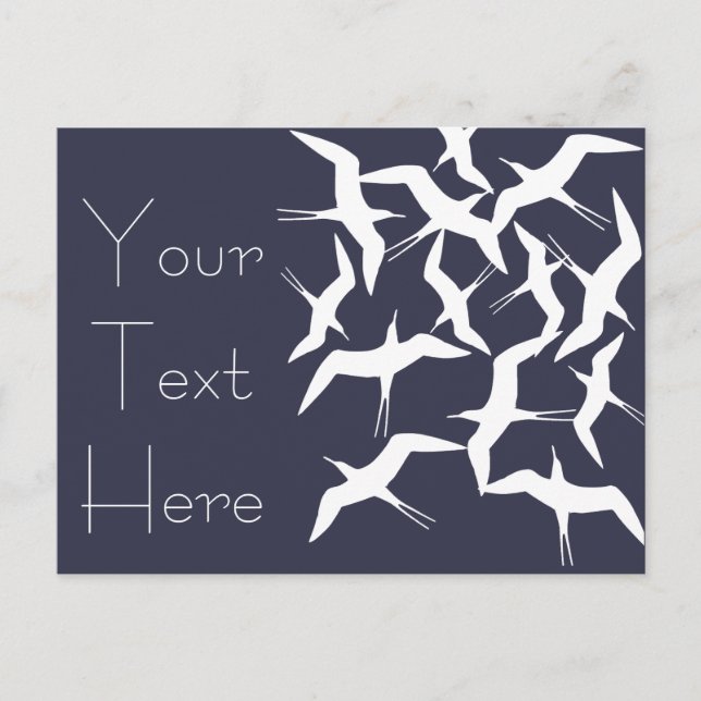 Beautiful Flying Birds Pattern Product Postcard (Front)