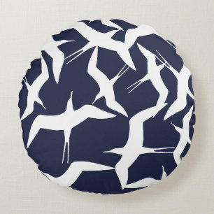 Beautiful Flying Birds Pattern Product Round Cushion