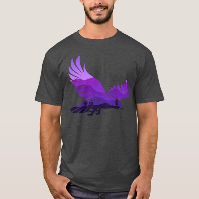Beautiful Flying Eagle Forest Bird Silhouette funn T-Shirt (Front)