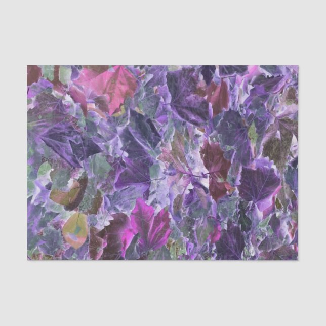 Beautiful Foliage Leaf Pattern Pink Purple Tissue Paper (Front)